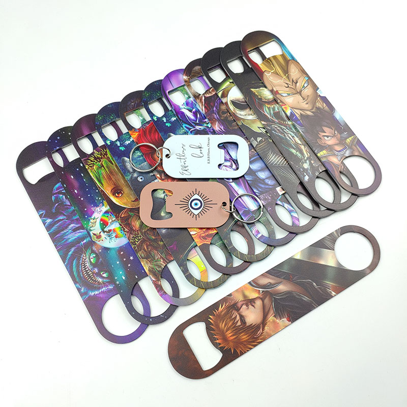 Customize Flat Bar Bottle Open